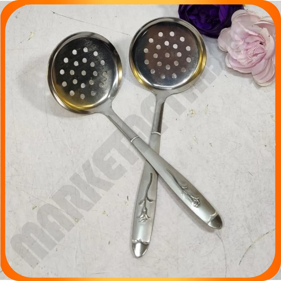 کفگیر گرد کوچک سوراخ دار استیل میخک زومبا