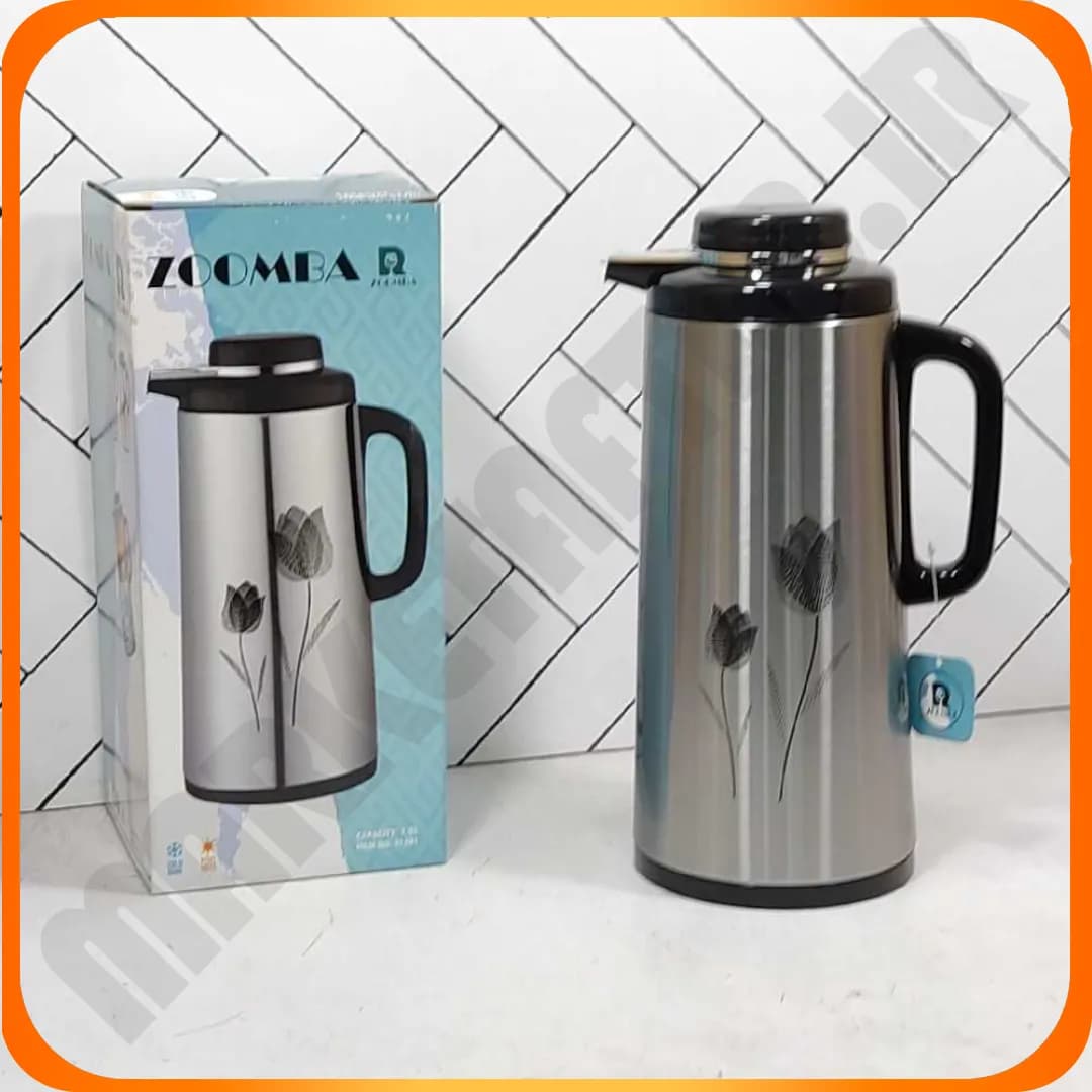 فلاکس 1.9 لیتری شیشه صورتی S1701B لاله مشکی زومبا