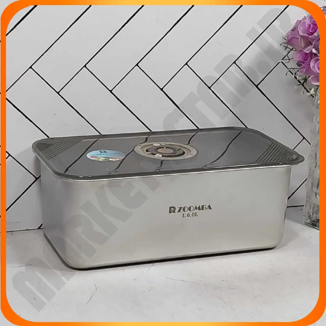 ظرف غذاخوری سایز بزرگ 6 لیتری B2089 استیل زومبا