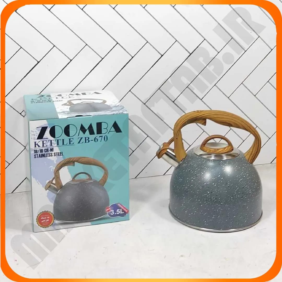 کتری 3/5 لیتری استیل طرح دسته چوب ZB-670 زومبا