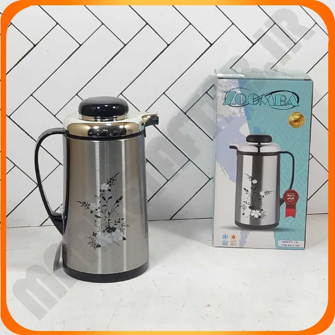 فلاکس 1 لیتری شیشه صورتی S1700C شکوفه زومبا