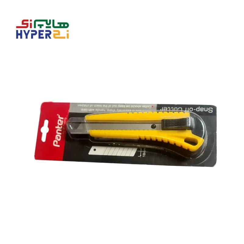 کاتر دسته پلاستیکی پنتر زرد 18mm