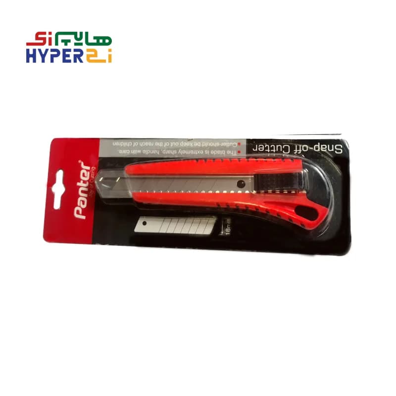 کاتر دسته پلاستیکی پنتر قرمز 18mm