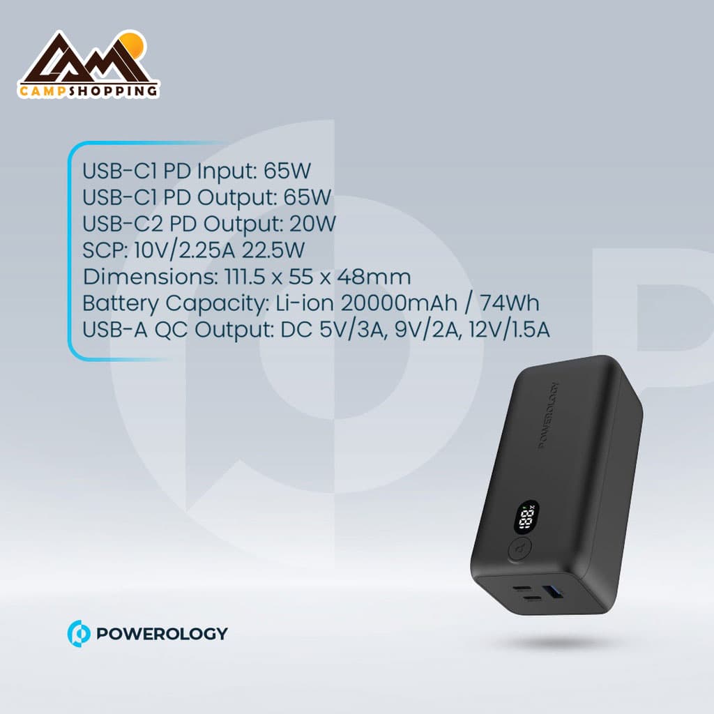 پاوربانک پاورولوجی مدل ONYX کد PPBCHA19 حجم 20000mAh — تصویر ۳
