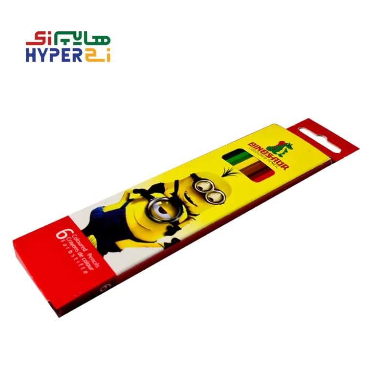 مداد رنگی 6 رنگ دایناسور طرح مینیون ها 2