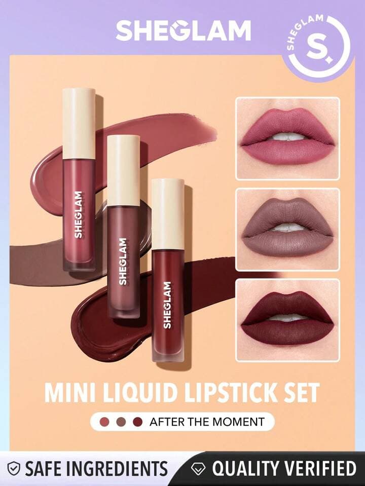 ست رژ لب مایع مات MATTE ALLURE MINI LIQUID LIPSTICK SET – AFter the moment شیگلم SHEGLAM
