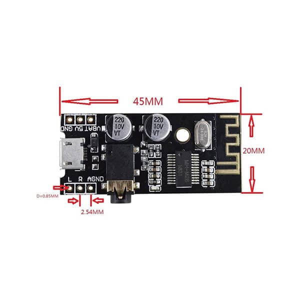 ماژول بلوتوث صوتی دارای جک هدفن مدل MH-M28 — تصویر ۵
