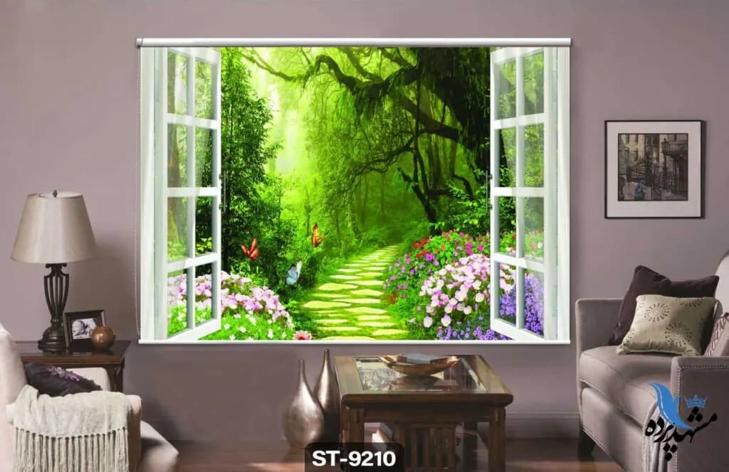 پرده شیدرول تصویری طرح نقاشی فانتزی جنگل کد ST9210