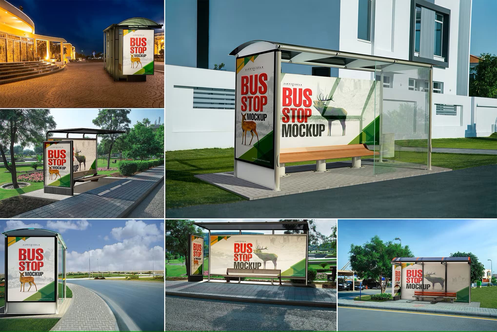موکاپ ایستگاه های اتوبوس Bus Stand Mockups