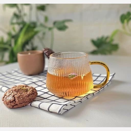 لیوان دسته طلایی پیرکس