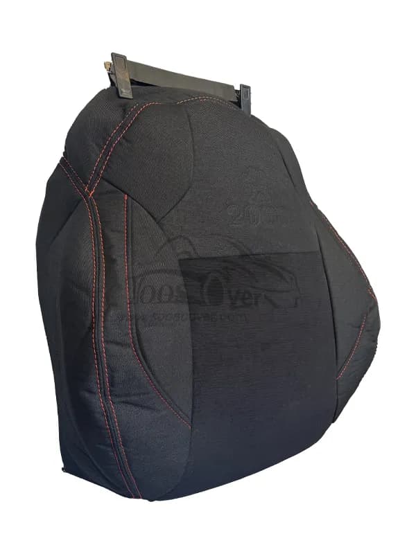 روکش صندلی پژو 2008 پارچه مازراتی وسط مخمل مشکی دوخت قرمز کد 3696 — تصویر ۲