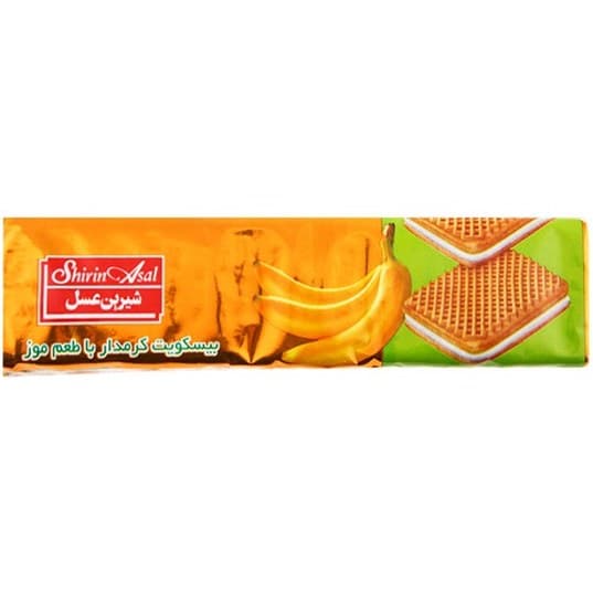 بیسکویت کرمدار موزی تخت شیرین عسل-120 گرم