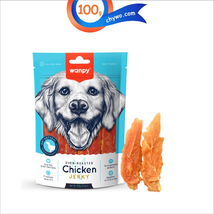 تشویقی سگ ونپی جرکی طعم مرغ وزن 80 گرم Wanpy Chicken Jerky