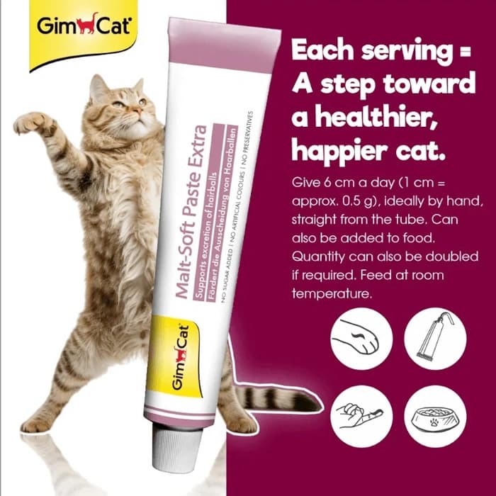 خمیر مالت گربه جیم کت برای رفع گلوله های مویی مدل اکسترا آنتی هیربال وزن 50 گرم GimCat Malt Soft Extra — تصویر ۴