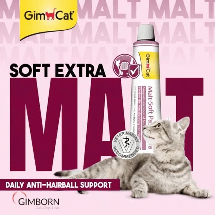 خمیر مالت گربه جیم کت برای رفع گلوله های مویی مدل اکسترا آنتی هیربال وزن 50 گرم GimCat Malt Soft Extra — تصویر ۵