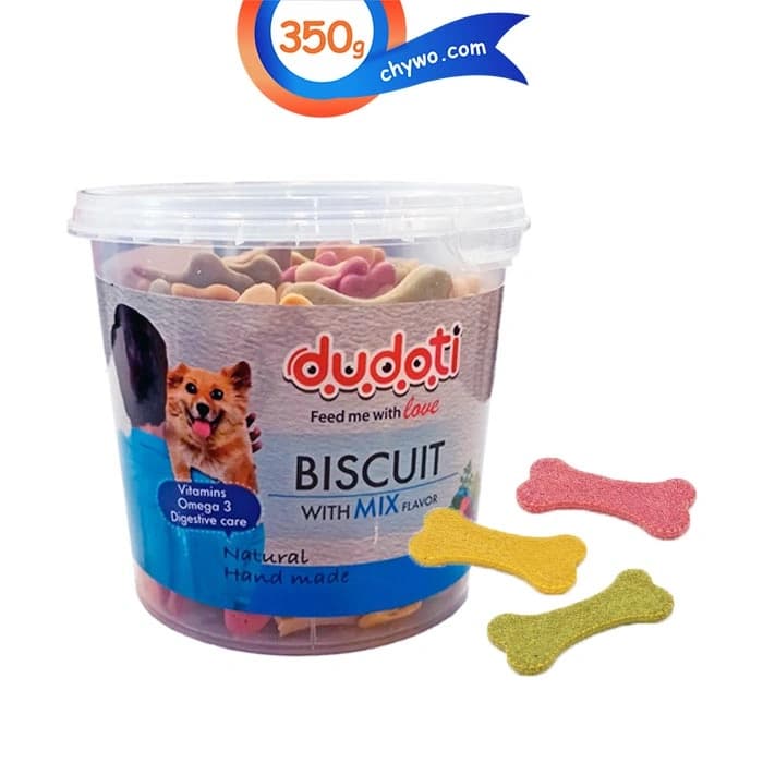تشویقی سگ دودوتی بیسکویتی طعم میکس وزن 350 گرم Dudoti Dog Biscuits
