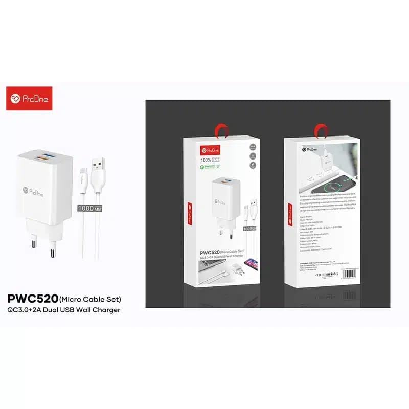 شارژر دیواری PWC520 پرووان همراه با کابل میکرو یو اس بی — تصویر ۶