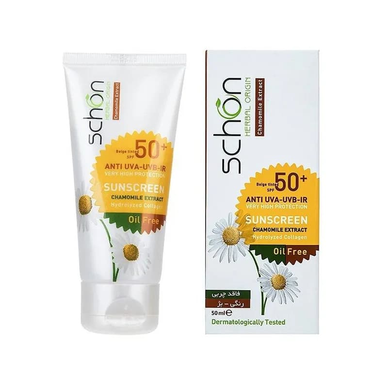 کرم ضد آفتاب شون فاقد چربی رنگی بژ مناسب پوست های چرب SPF50