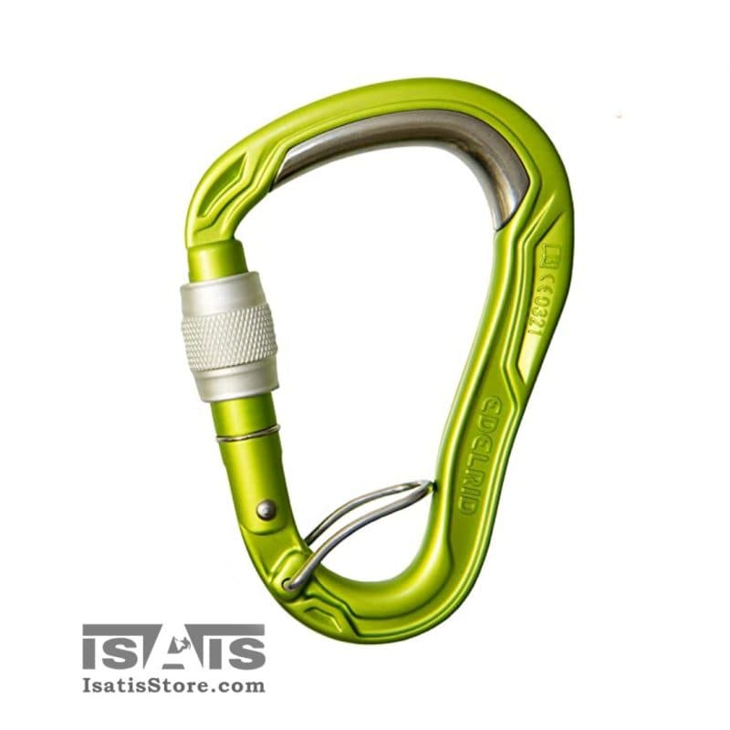کارابین پیچ گلابی شکل بالت پروف فنردار سبز ادلراید EDELRID BULLETPROOF FG