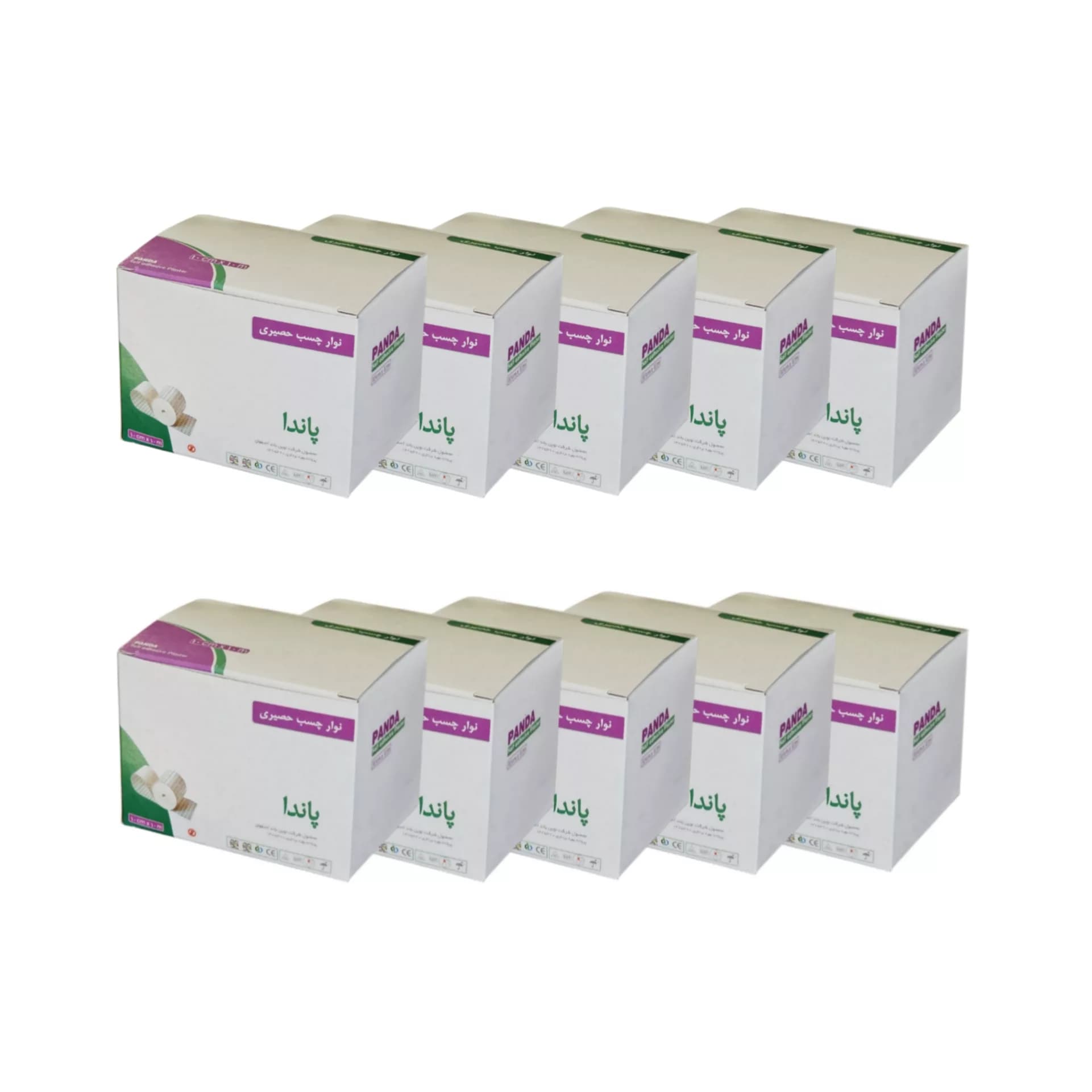 چسب پانسمان پاندا مدل حصیری سایز 10×10 مجموعه 10 عددی