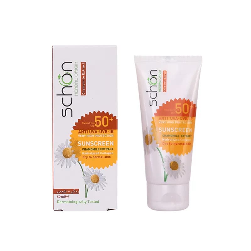 کرم ضد آفتاب شون رنگ طبیعی مناسب پوست های خشک تا نرمال SPF50