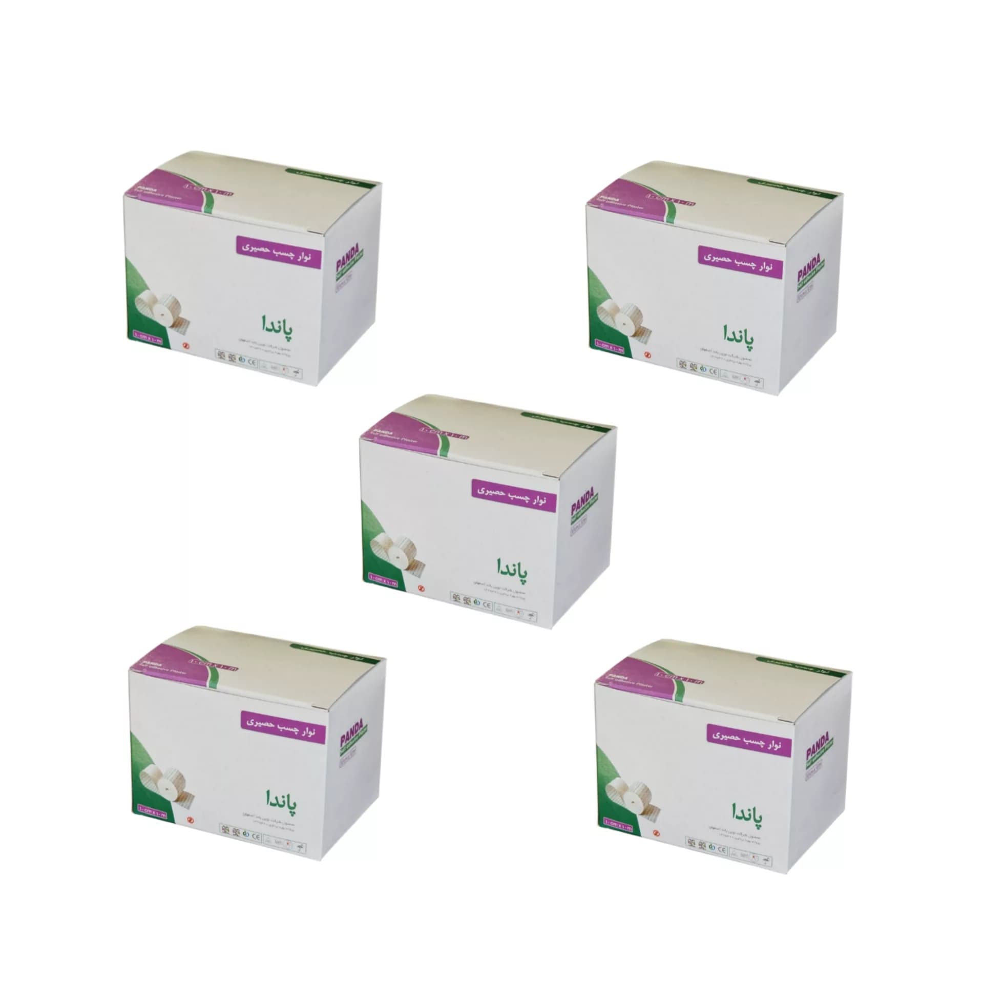 چسب پانسمان پاندا مدل حصیری سایز 10×10 مجموعه 5 عددی