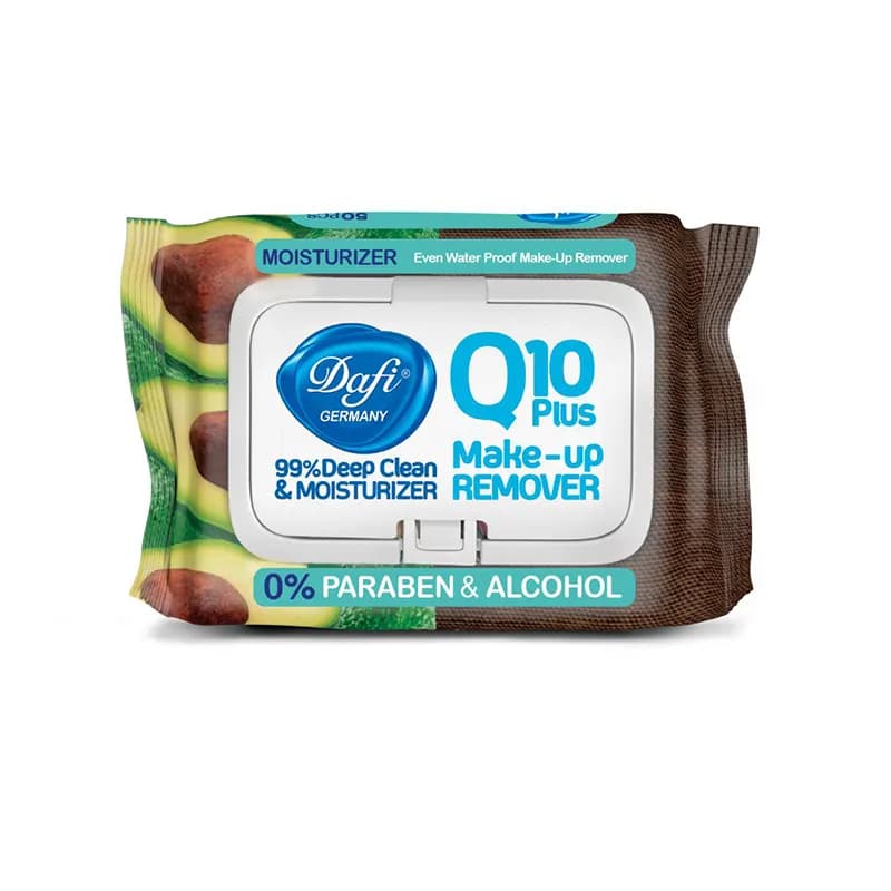 دستمال مرطوب آرایشی Q10 Plus آووکادو دافی 50 عددی