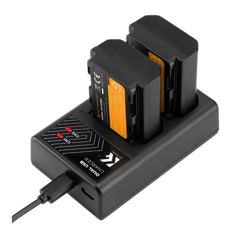 شارژر کی اند اف دوتایی K&F Concept NP-FZ100 Battery Charger SKU:KF28.0010 — تصویر ۲