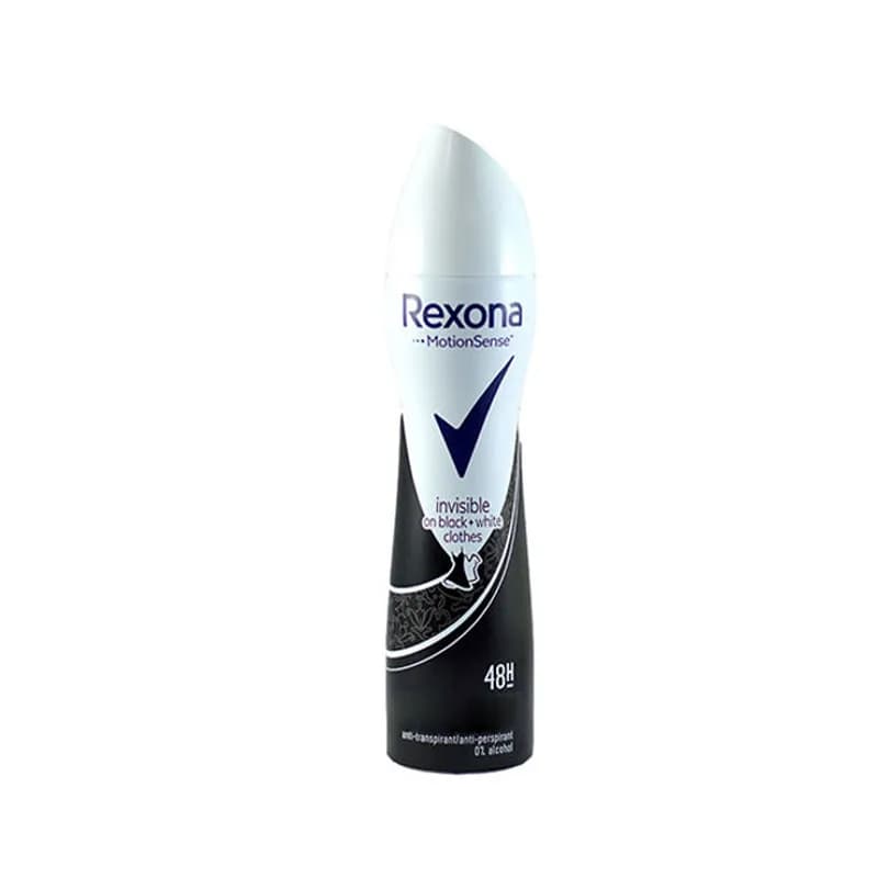 اسپری زنانه رکسونا ضد تعریق اینویزیبل بلک اند وایت REXONA
