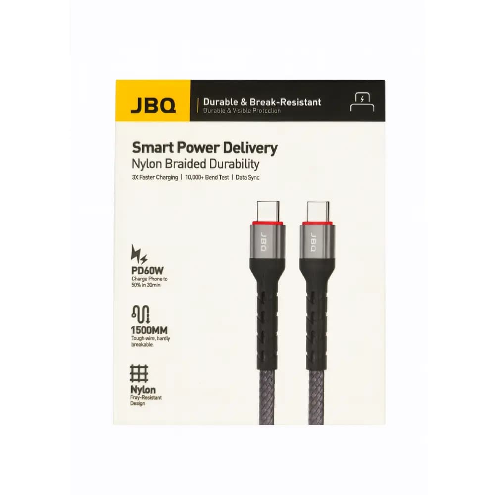 کابل شارژ تایپ‌ سی به تایپ‌ سی ۶۰ وات JBQ مدل A883282 — تصویر ۲