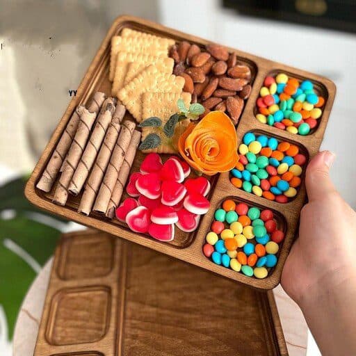 ظرف اردو خوری چهار قسمتی چوبی — تصویر ۳