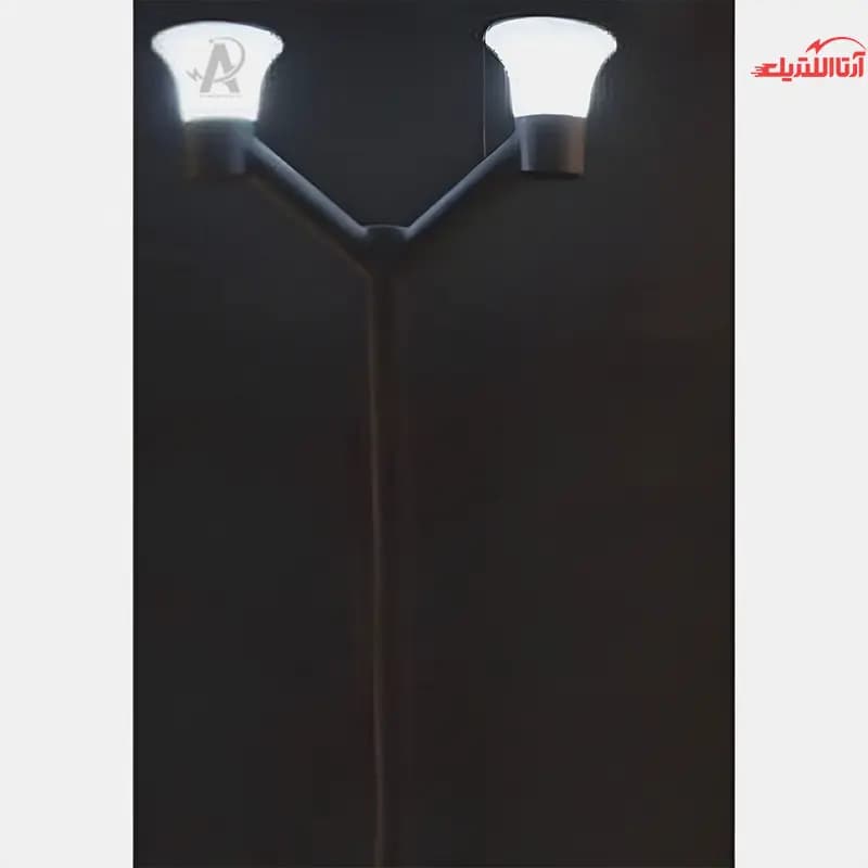 چراغ حیاطی و پارکی قارچی دو شعله زمرد نور مدل ZNE.G.228 — تصویر ۲