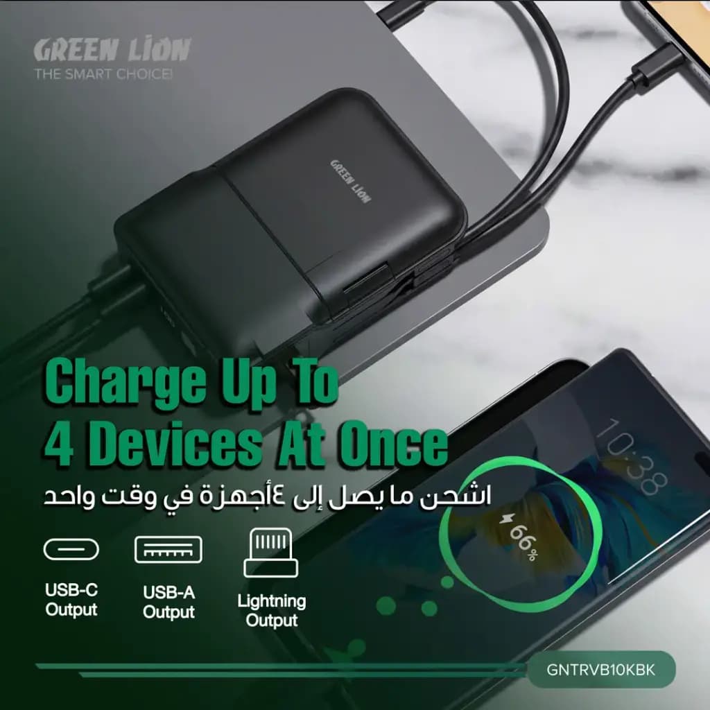 پاوربانک مسافرتی گرین لاین مدل Travel Powerbank 10000mAh — تصویر ۹