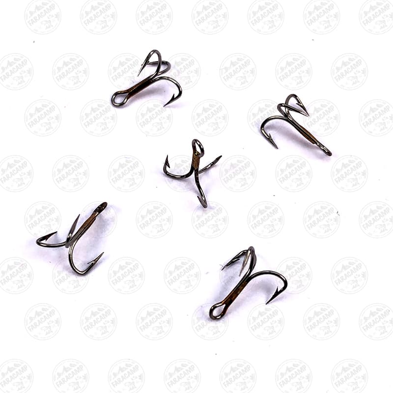 قلاب موستاد سه شاخ سرکج برنز سایز ۱۵ بسته ۵ عددی MUSTAD Treble Limerick HOOKS 36171 — تصویر ۳