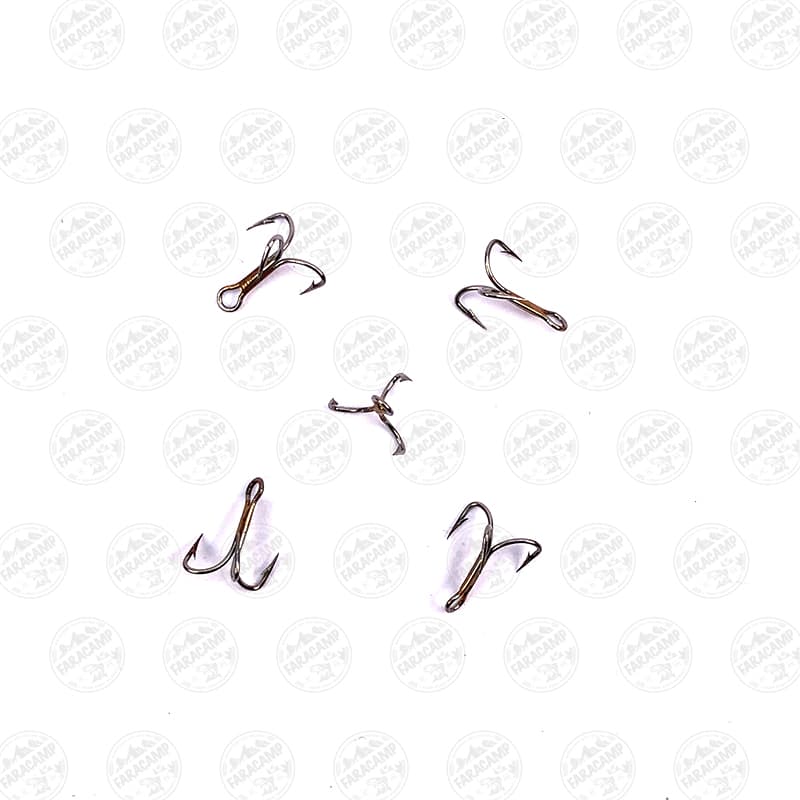 قلاب موستاد سه شاخ سرکج برنز سایز ۱۵ بسته ۵ عددی MUSTAD Treble Limerick HOOKS 36171 — تصویر ۲