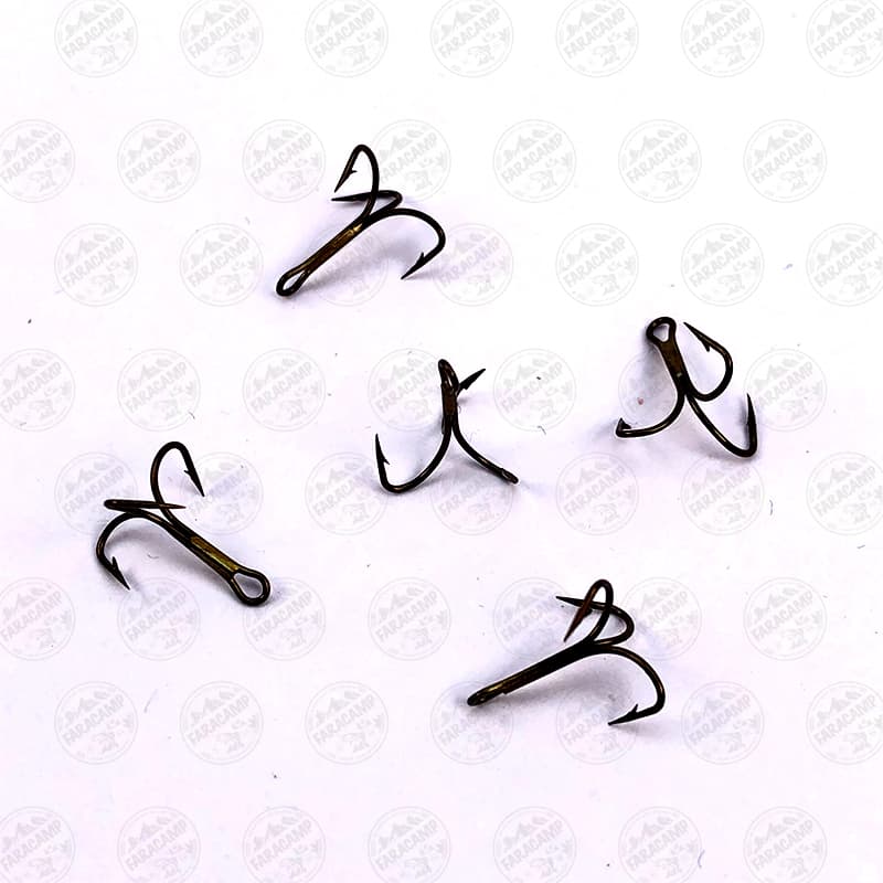 قلاب موستاد سه شاخ سرکج برنز سایز ۱۲ بسته ۵ عددی MUSTAD Treble Limerick HOOKS 36171A — تصویر ۳