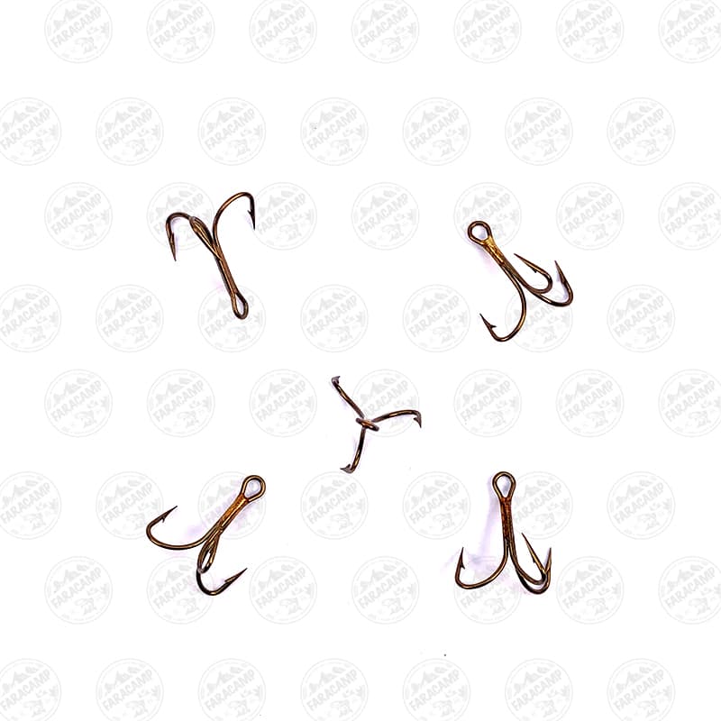 قلاب سه شاخ سرکج موستاد برنز سایز ۱۱ بسته ۵ عددی MUSTAD Hameçons Triples Irlandais HOOKS 581K — تصویر ۲