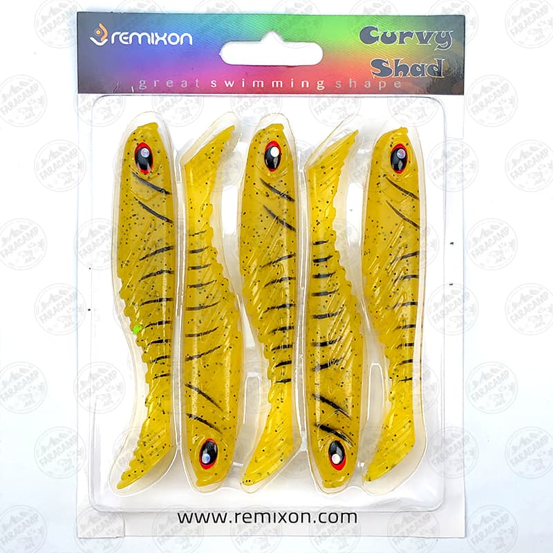 طعمه ماهیگیری لور ماهی ژله ای Remixon Curvy Shad 10.5cm Color 04