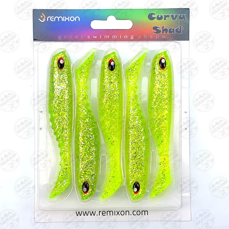 طعمه ماهیگیری لور ماهی ژله ای Remixon Curvy Shad 10.5cm Color 02