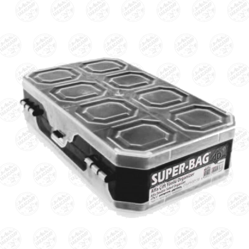 جعبه ابزار (ارگانایزر) لوازم ماهیگیری ۱۰ خانه Super-Bag 10 دوطرفه مدل ASR-5020 مشکی