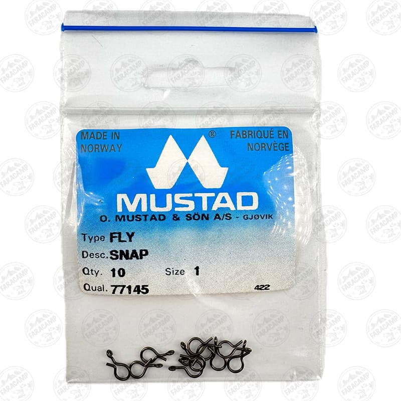 اسنپ فلای برنزی موستاد بسته ۱۰ عددی سایز ۱ Mustad FLY SNAP 77145