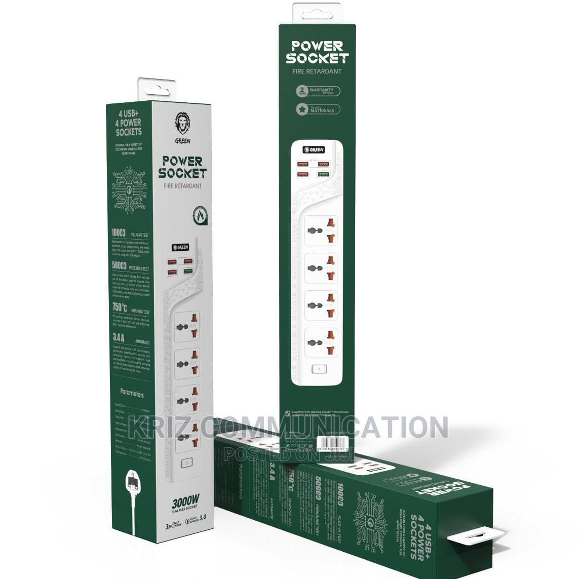 هاب شارژر و چند راهی برق گرین مدل GREEN LION POWER SOCKET 4 AC 4 USB 3000W — تصویر ۶