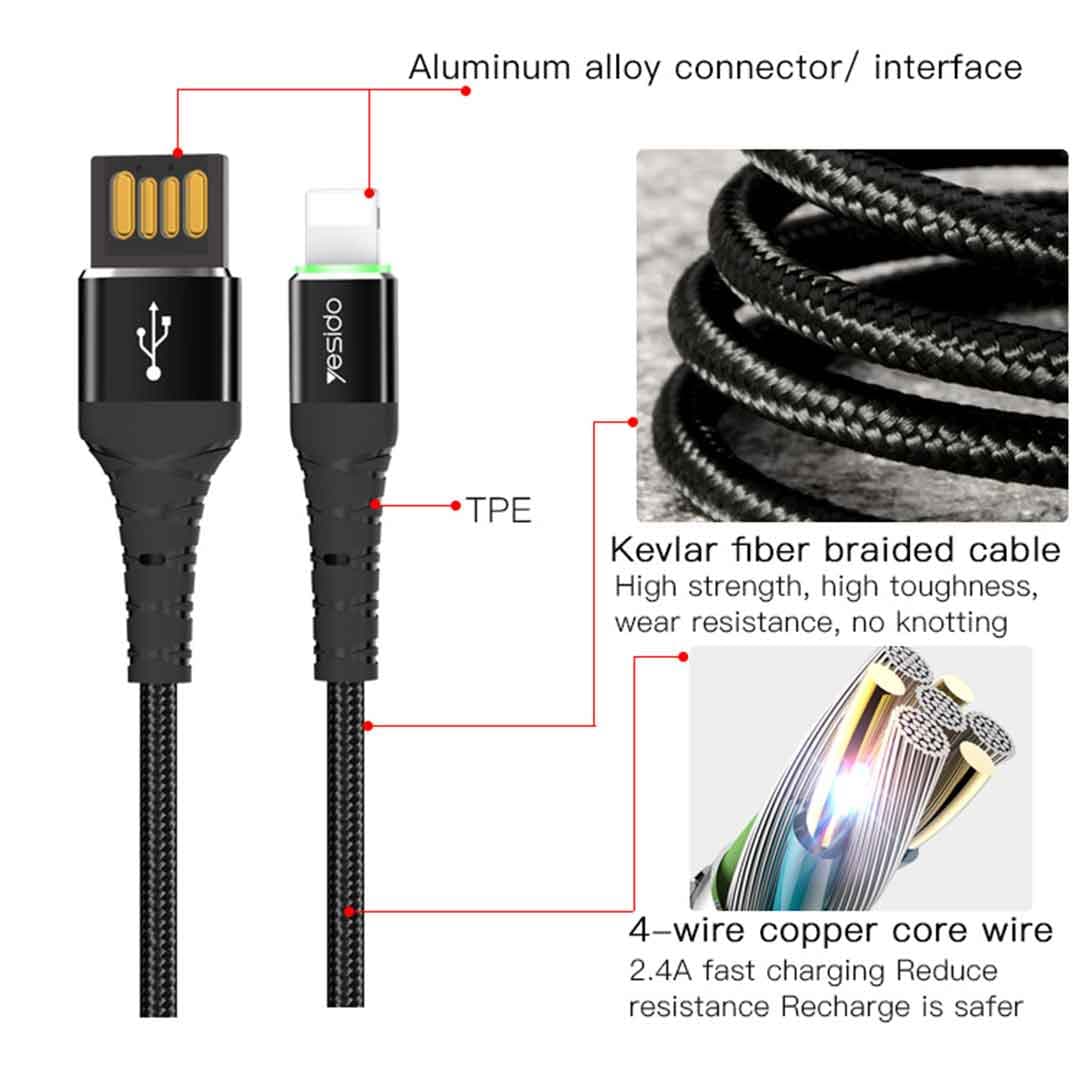 کابل آیفون یسیدو مدل YESIDO CA35 USB To Lightning — تصویر ۴