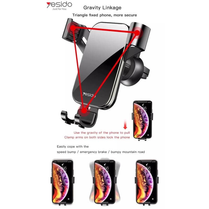 هولدر دریچه کولری موبایل یسیدو Yesido C87 Car Holder — تصویر ۵