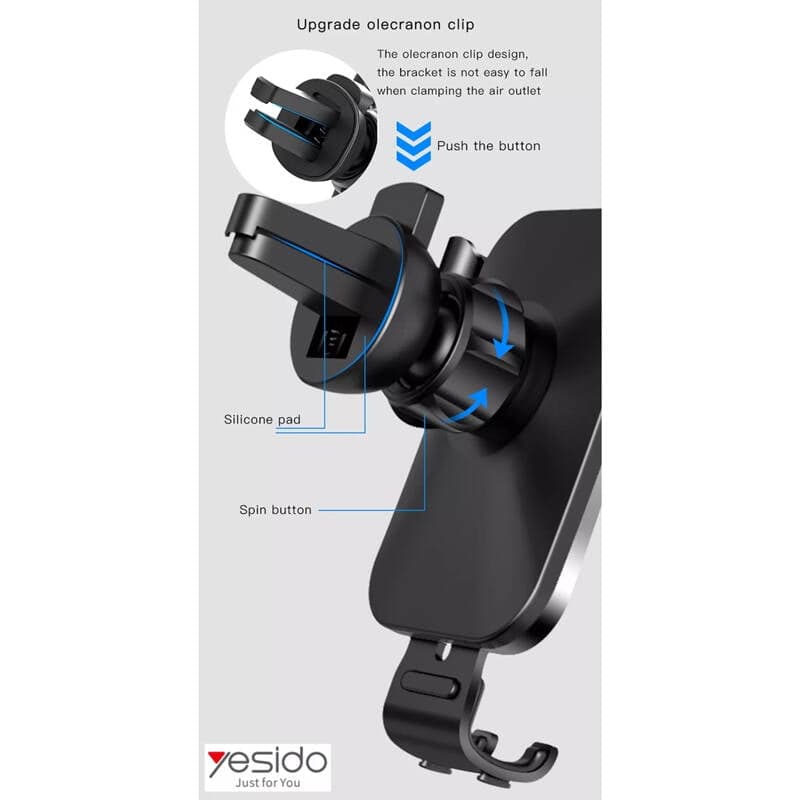 هولدر دریچه کولری موبایل یسیدو Yesido C87 Car Holder — تصویر ۶
