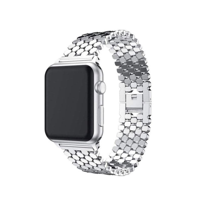 بند فلزی اپل واچ مدل پولک ماهی Apple Watch Fish Scale Band 42/44/45mm