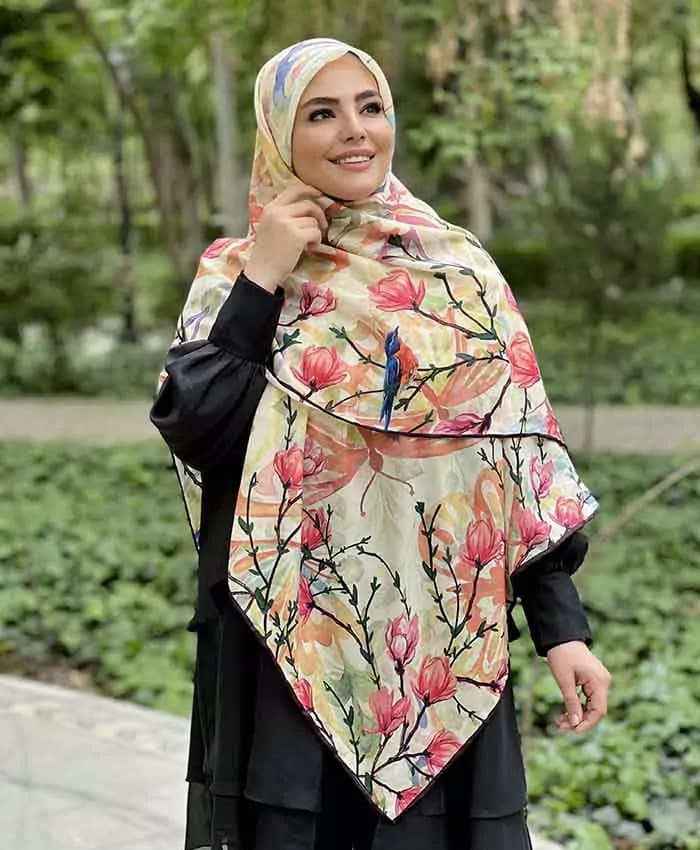 روسری نخی طرح لاله نباتی