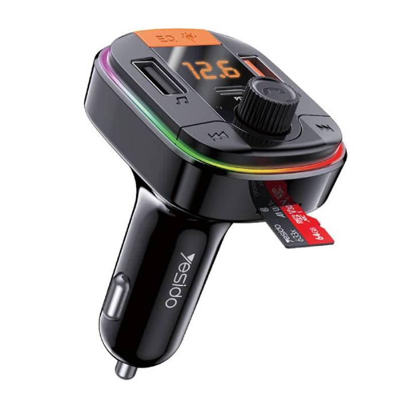 شارژر فندکی و اف ام پلیر یسیدو مدل YESIDO Y45 FM Transmitter Car Charger