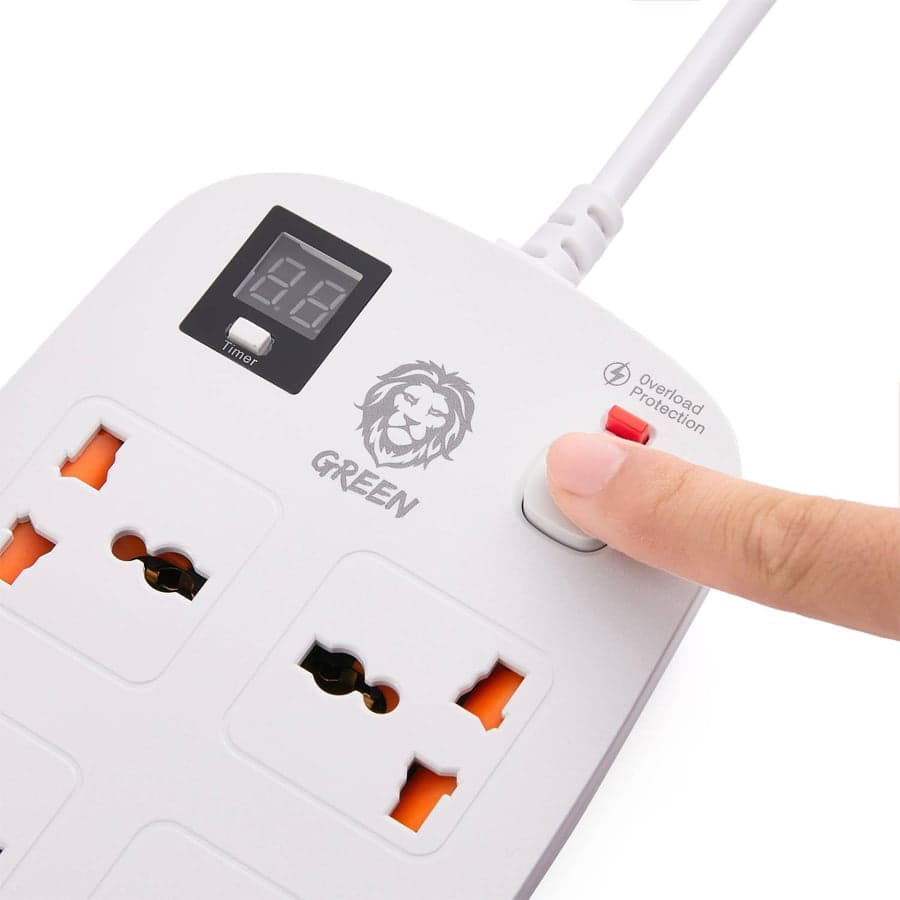 هاب شارژر و چندراهی محافظ برق گرین مدل Green Lion 40W Multiport Smart Power Socket 3500W — تصویر ۴