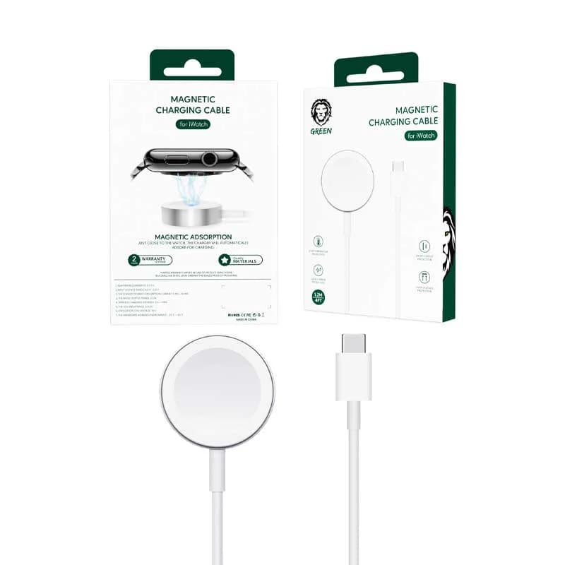 شارژر مگنتی کنفی اپل واچ تایپ سی گرین مدل Green Type-C IWatch — تصویر ۵